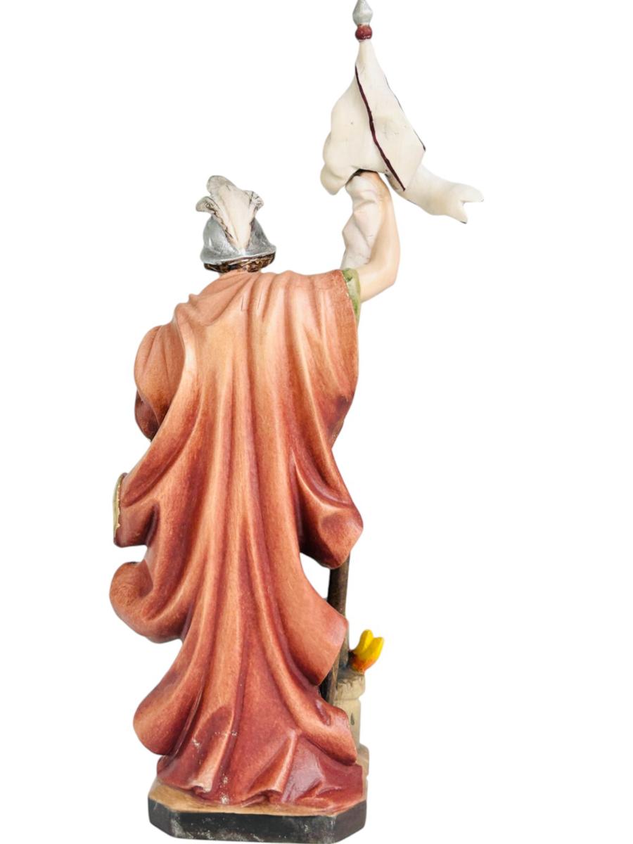 Saint Florian avec drapeau en bois