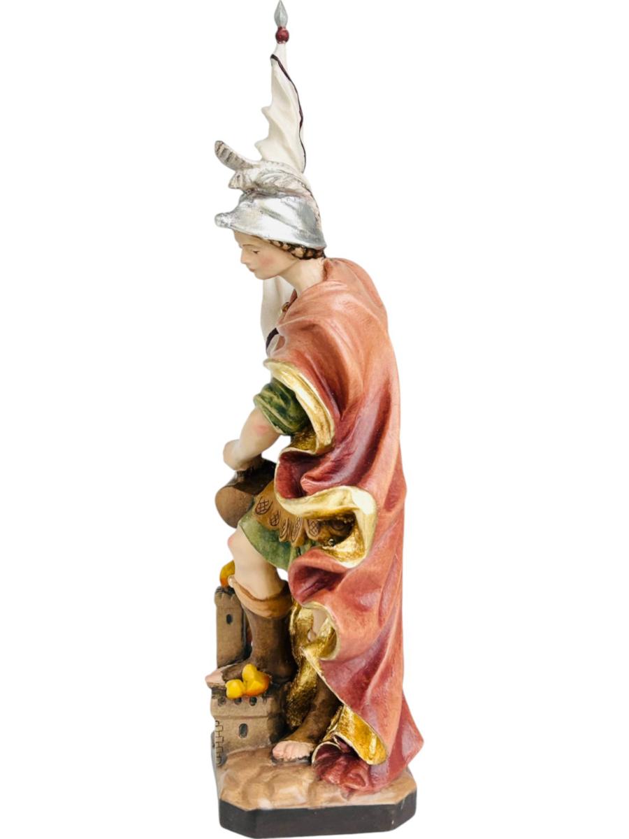 Saint Florian avec drapeau en bois