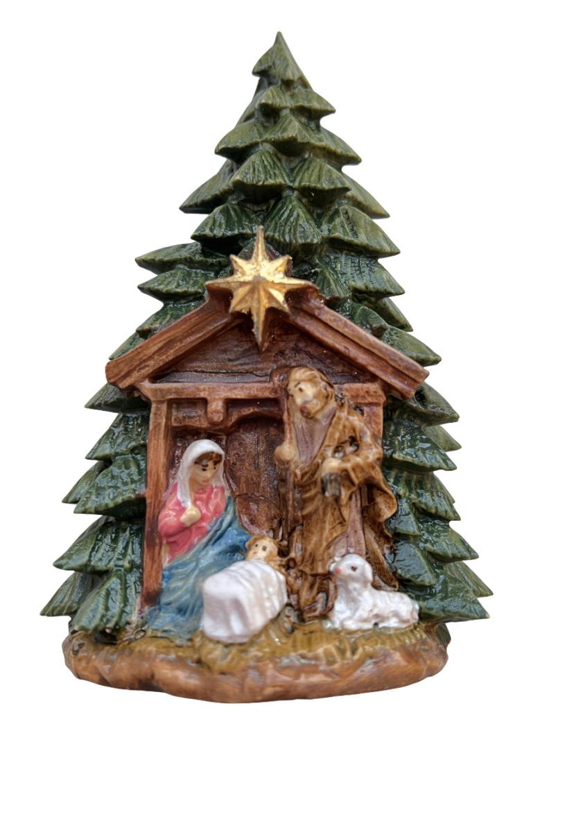 Arbre de Noël avec la sainte famille