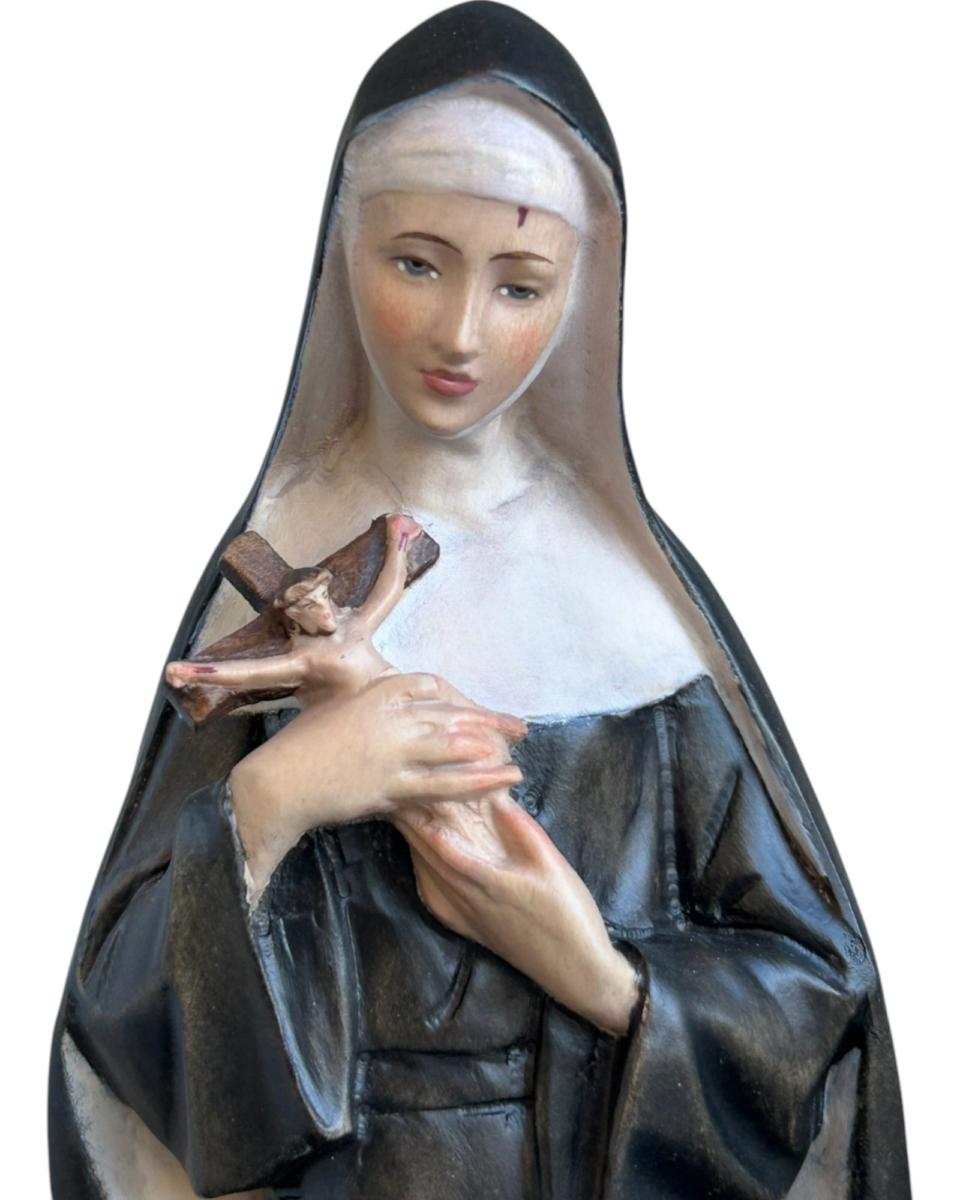 Heilige Rita aus Cascia aus Holz - mit Ölfarben lasiert