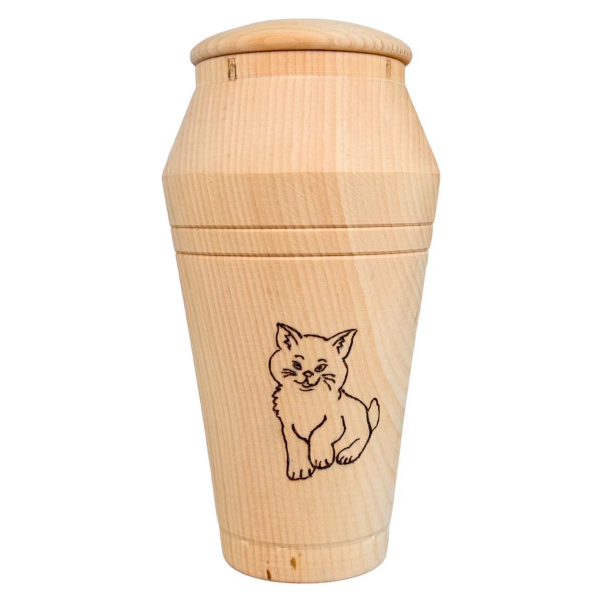 Erinnerungsurne: Gravierte Katze