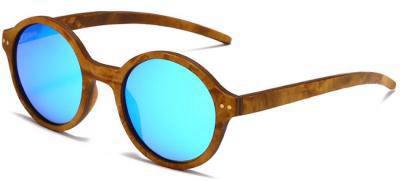 Sonnenbrille aus Holz Blaue Gläser