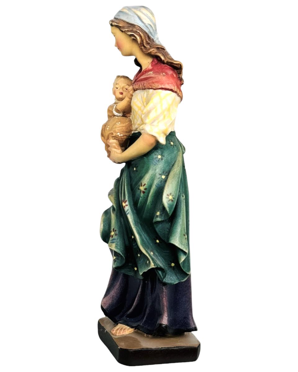 Sculpture mère et enfant en bois