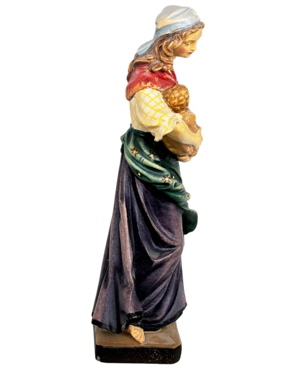 Sculpture mère et enfant en bois