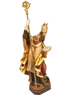 Holzskulptur des Heiligen Cletus - mit Ölfarben lasiert