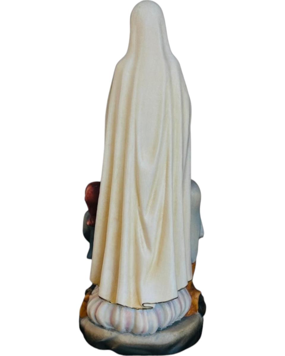 Madonna aus Fatima mit Hirtenjungen aus Holz - mit Ölfarben lasiert