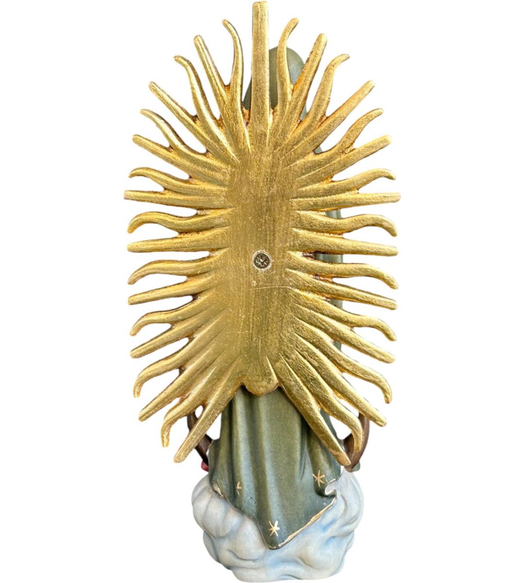 Madonna von Guadalupe aus Holz - mit Ölfarben lasiert