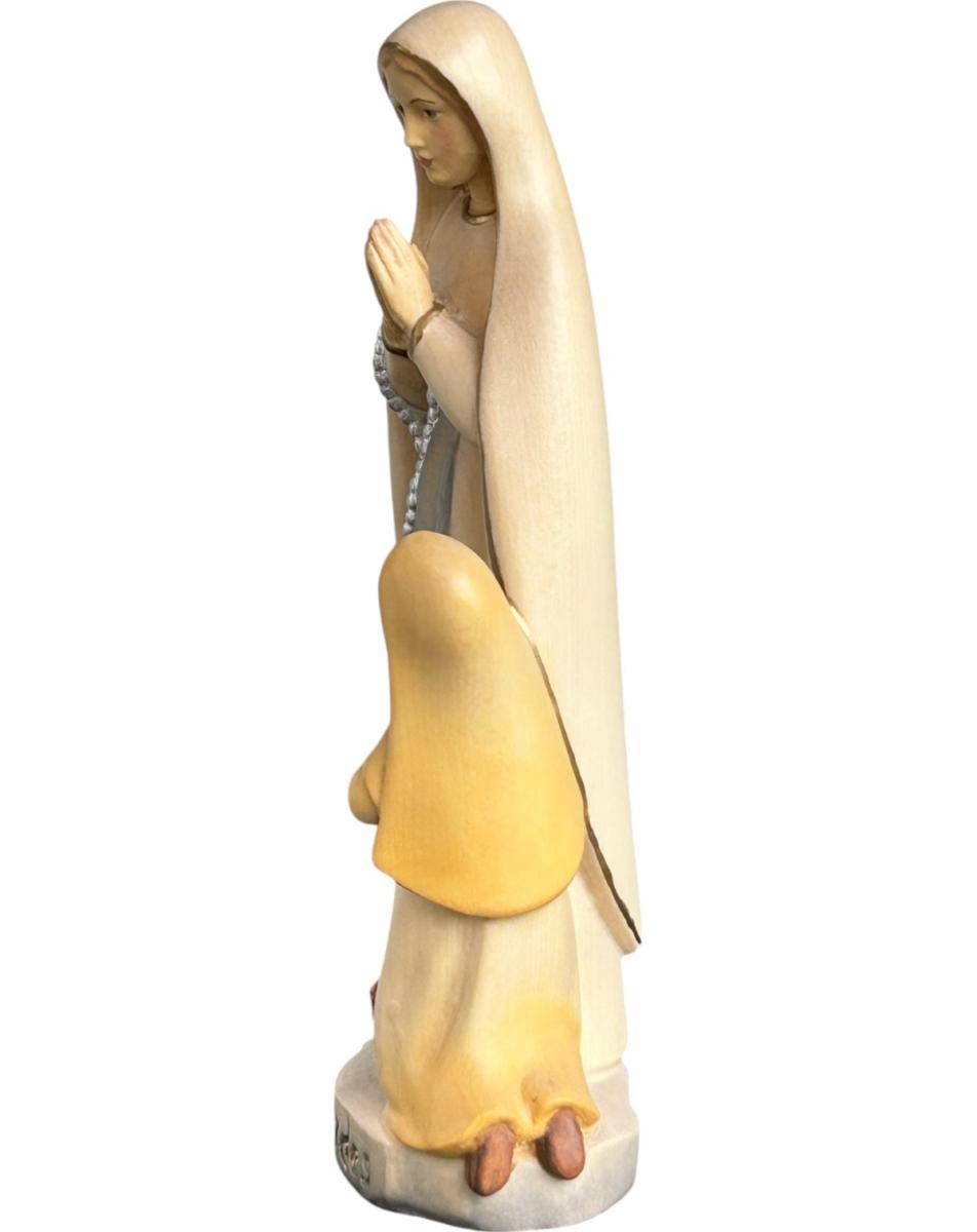 Lourdes Madonna mit Bernadette in Holz - mit Ölfarben lasiert