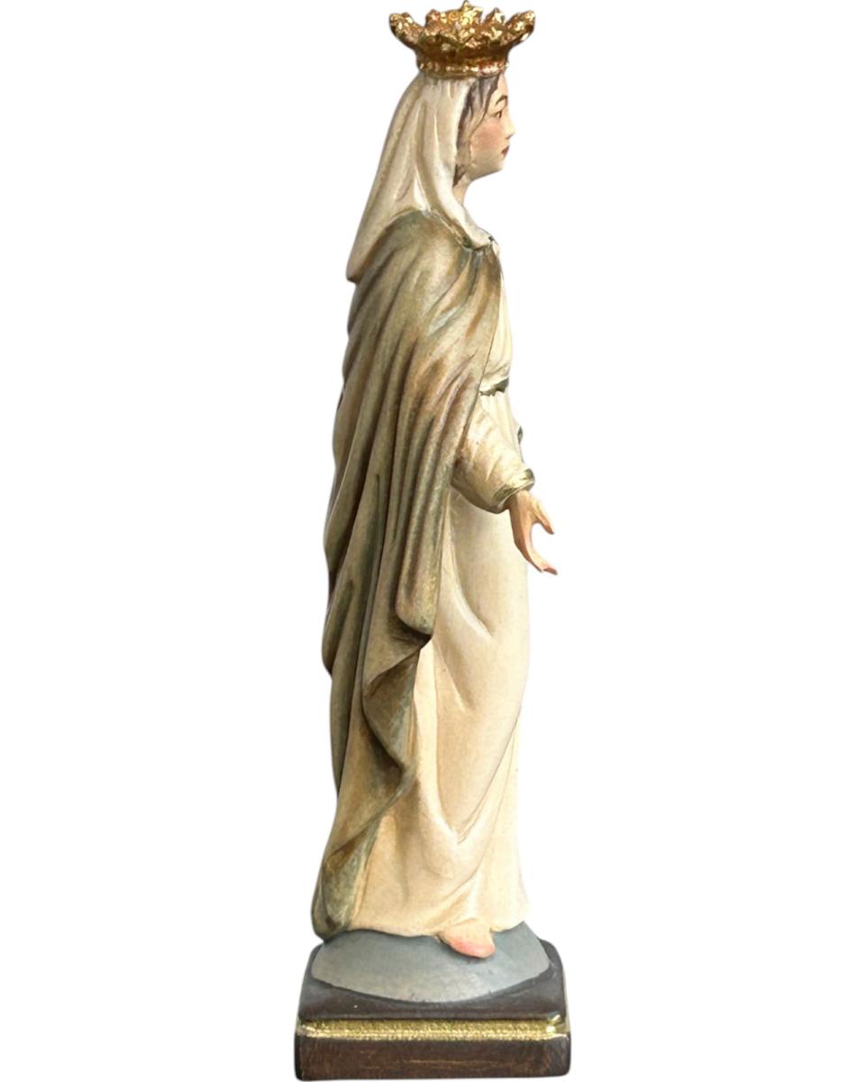 Vierge Marie miraculeuse avec couronne en bois