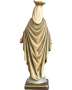 Vierge Marie miraculeuse avec couronne en bois