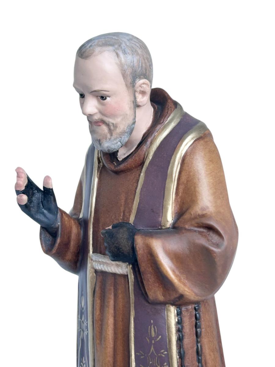 Padre Pio avec stigmates en bois