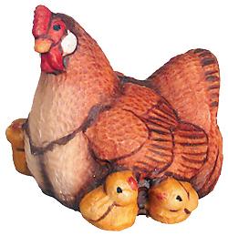Poussin avec poussins en bois