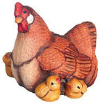 Poussin avec poussins en bois