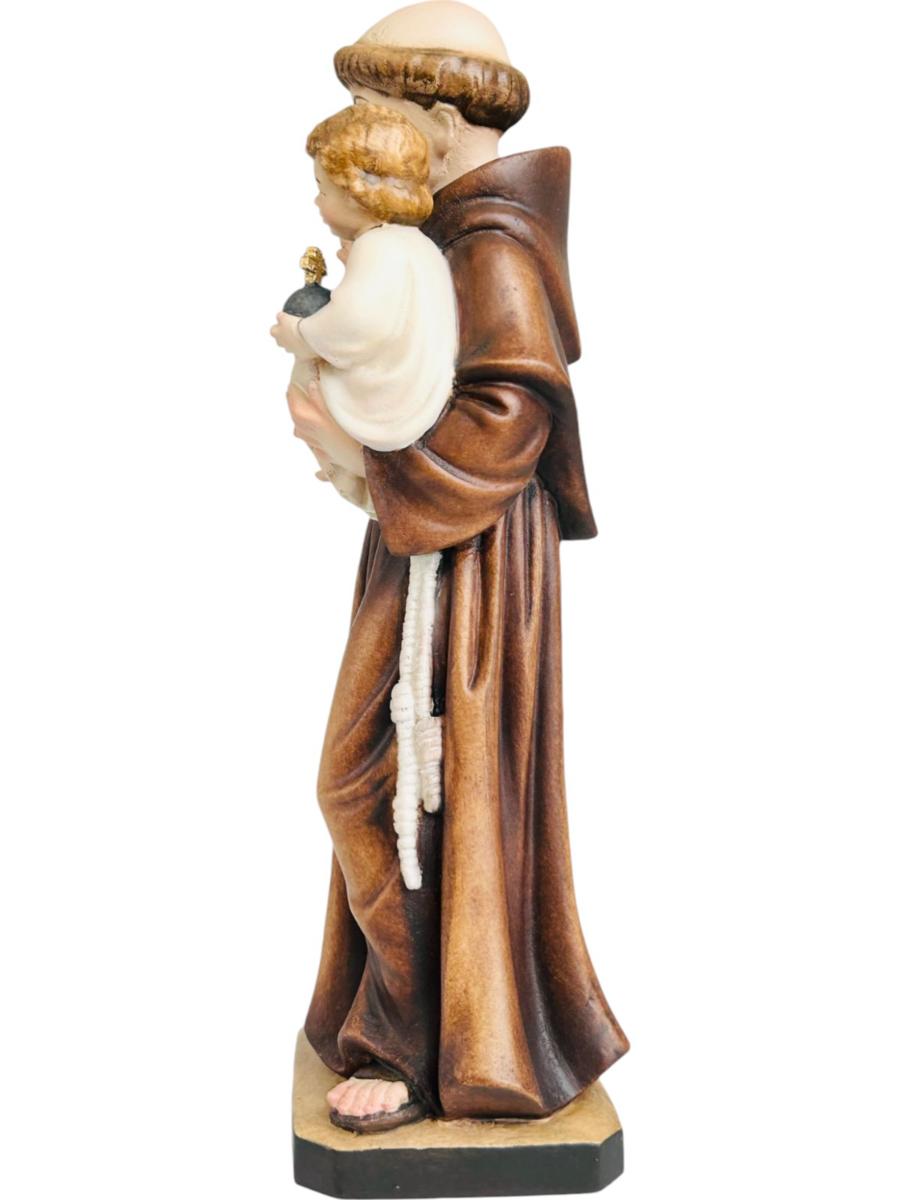 S. Statuette d'Antoine de Padoue sculptée en bois