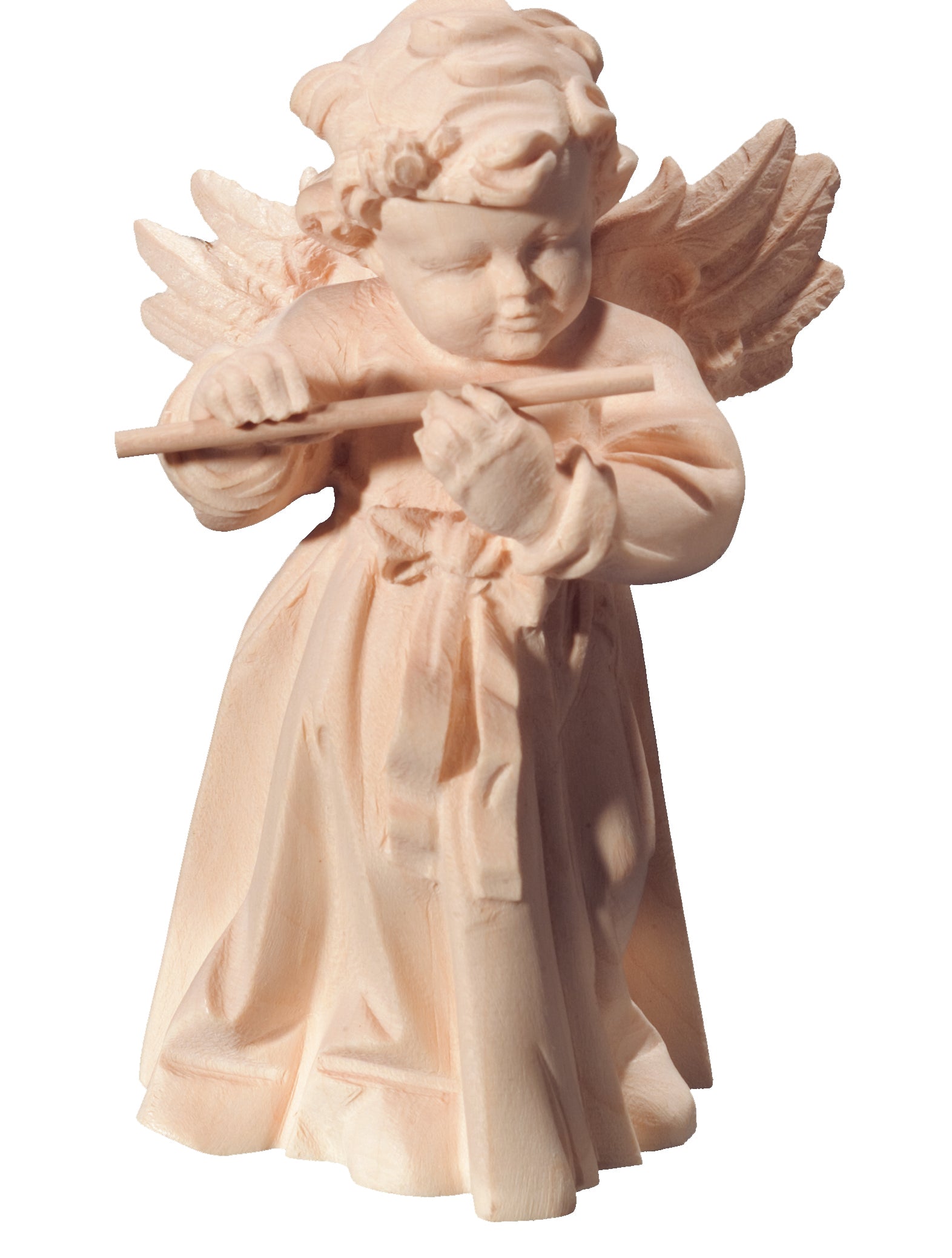 Ange en bois avec flûte