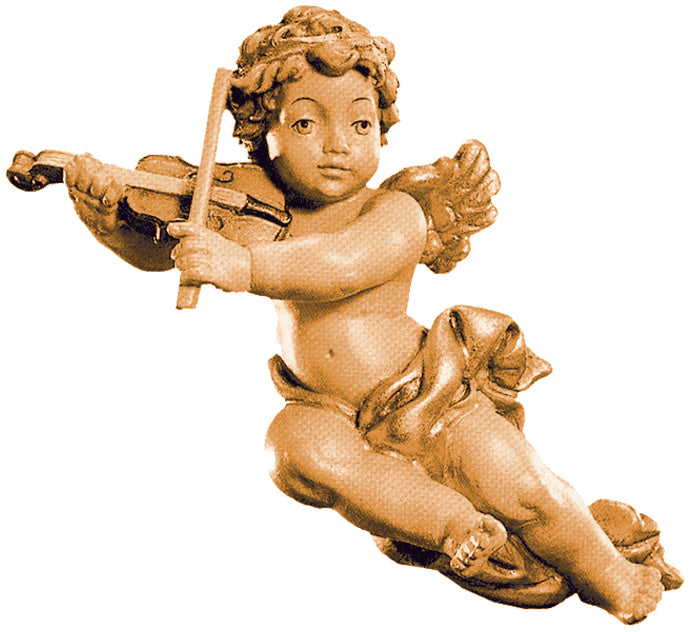 Ange volant avec violon en bois
