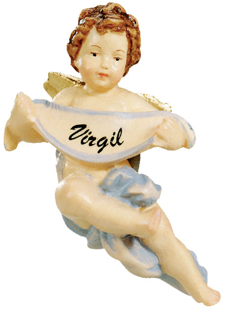 Angelo Custode Alato con Nome Personalizzabile – Scultura in Legno d'Acero della Val Gardena