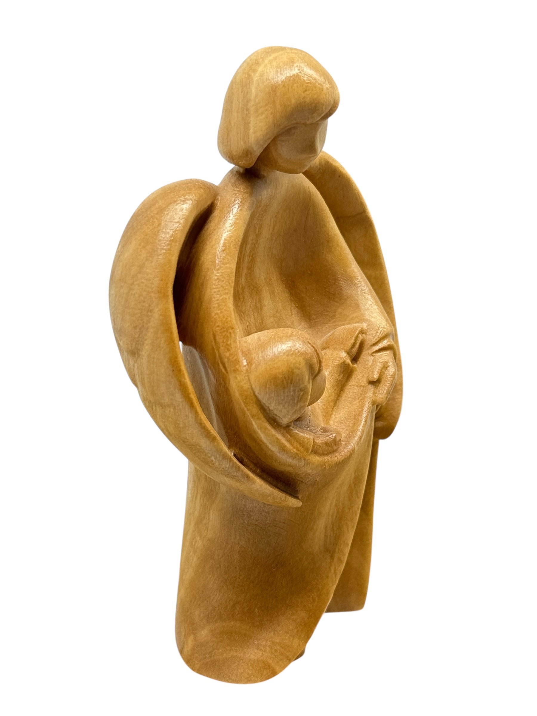 Scultura Angelo Custode con Bimbo | Artigianato Sacro Val Gardena