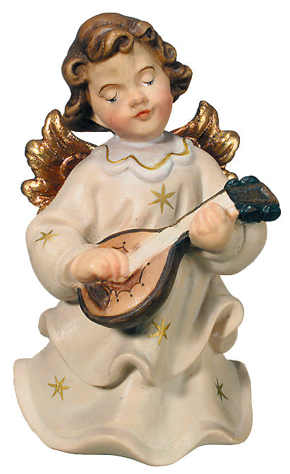 Ange musicien avec mandoline en bois