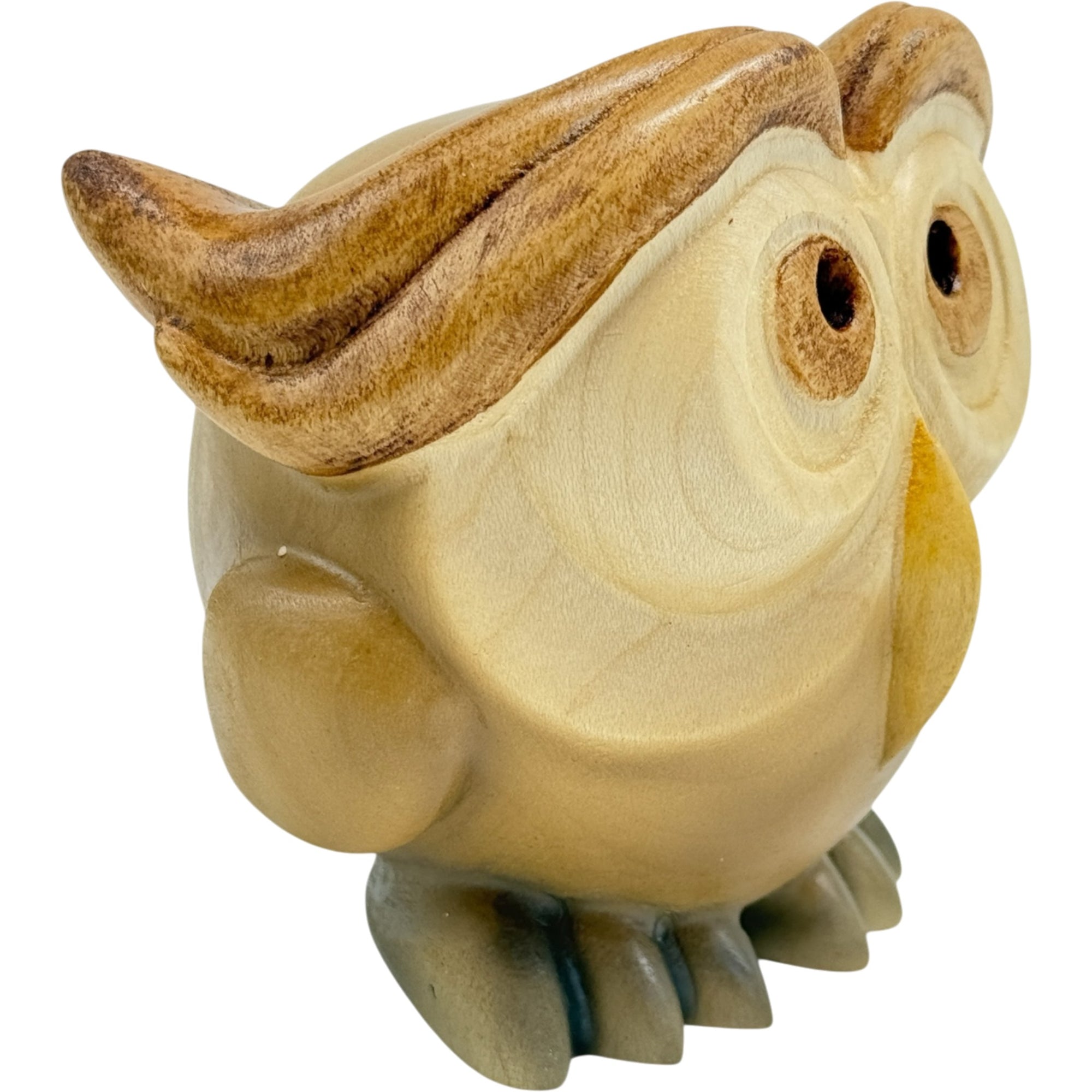 Gufo in legno porta fortuna