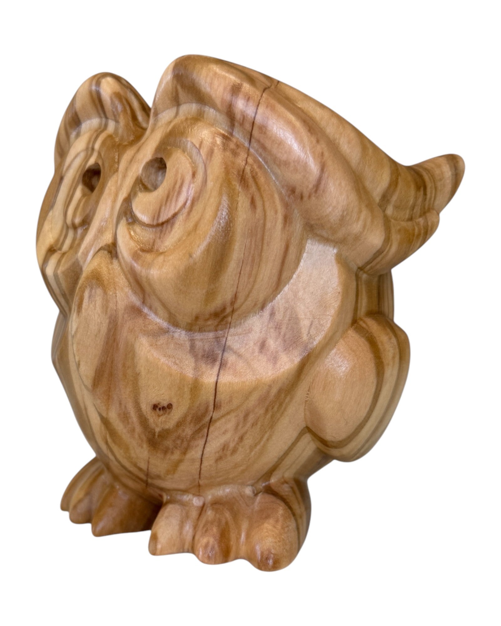 Gufo in legno porta fortuna