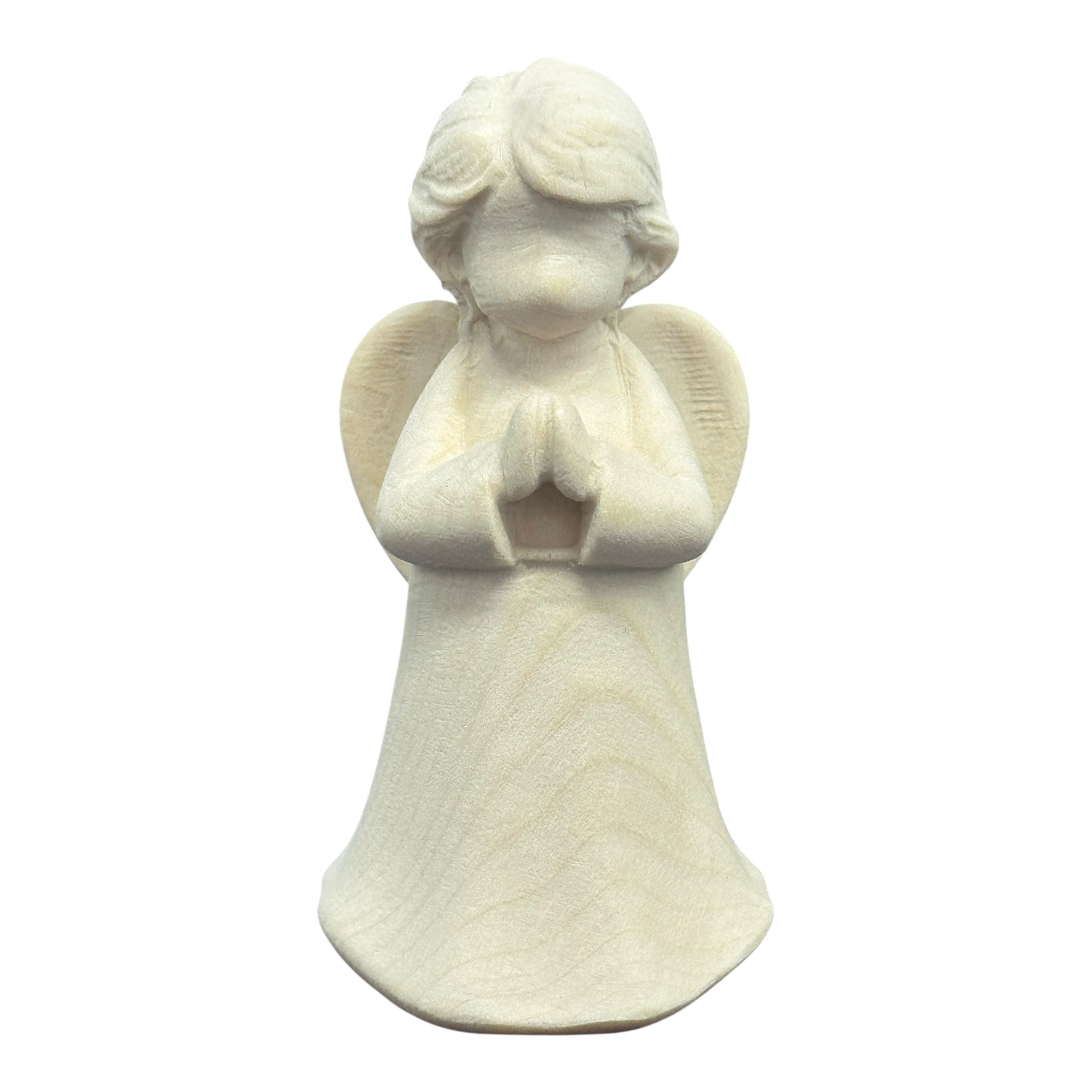 Ange en Prière – Sculpture Artisanale en Bois d’Érable et d’Olivier | DOLFI