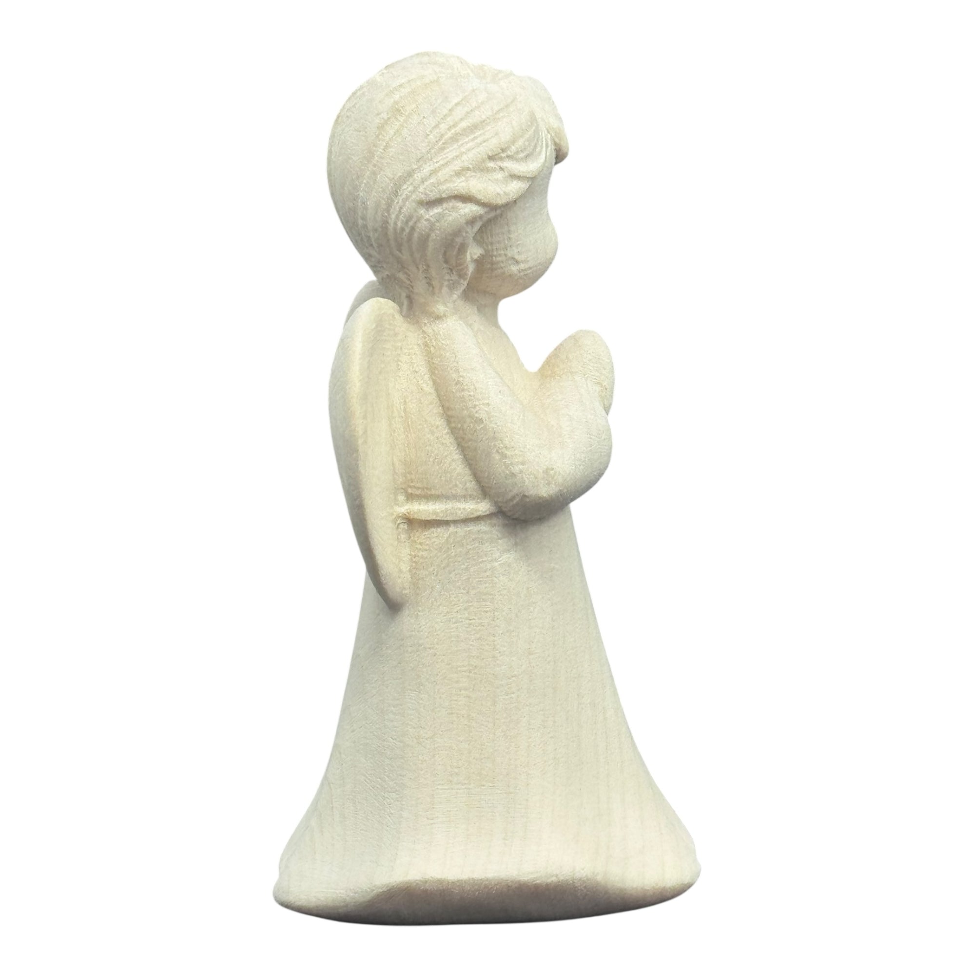 Ange en Prière – Sculpture Artisanale en Bois d’Érable et d’Olivier | DOLFI