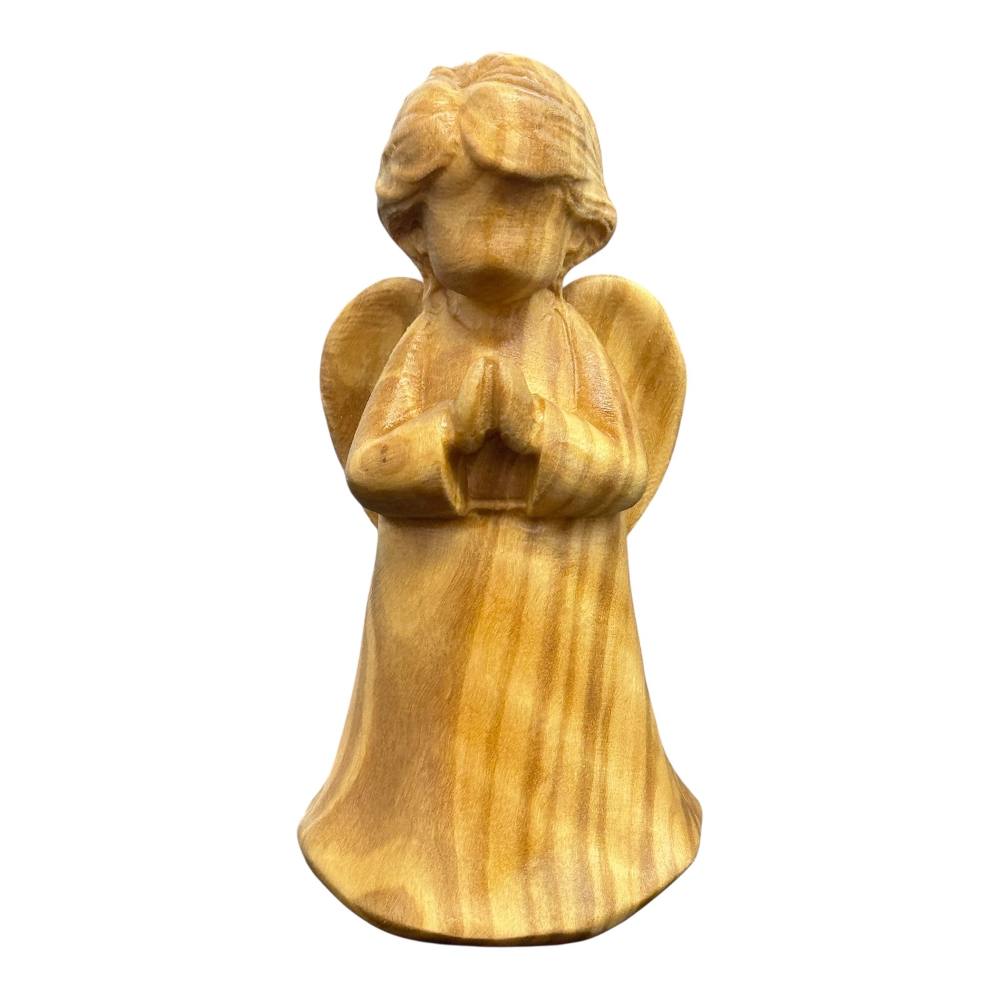 Ange en Prière – Sculpture Artisanale en Bois d’Érable et d’Olivier | DOLFI