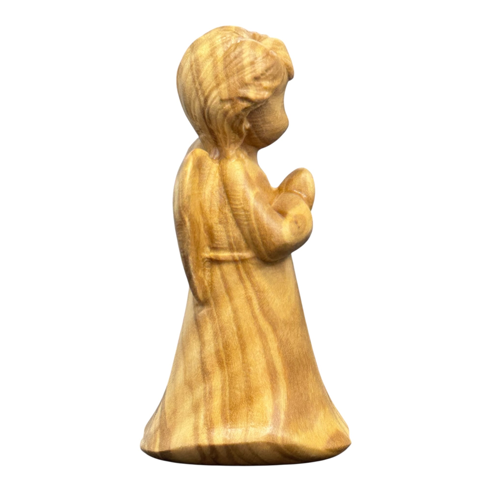 Ange en Prière – Sculpture Artisanale en Bois d’Érable et d’Olivier | DOLFI