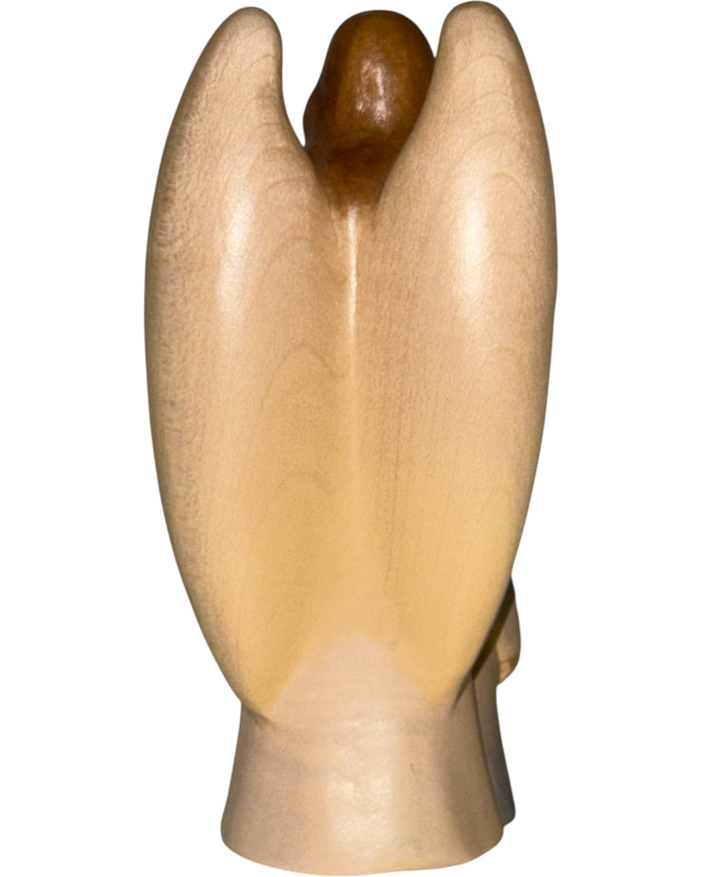 Ange gardien avec enfant sculpté en bois d'érable