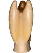 Ange gardien avec enfant sculpté en bois d'érable