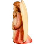 Ange gardien en bois avec une fille