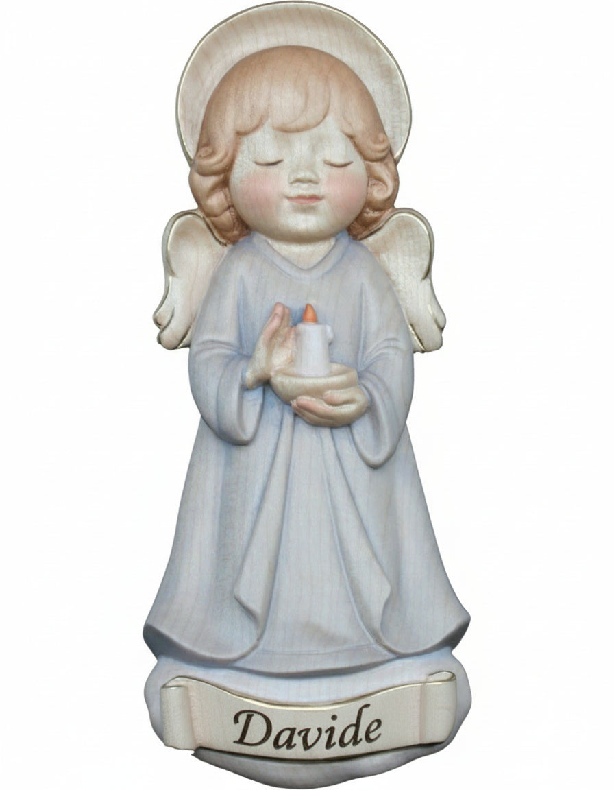 Angelo Custode Legno Acero Personalizzato con Nome | DOLFI