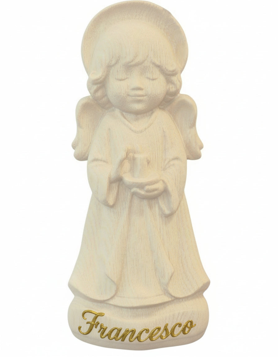 Angelo Custode Legno Acero Personalizzato con Nome | DOLFI