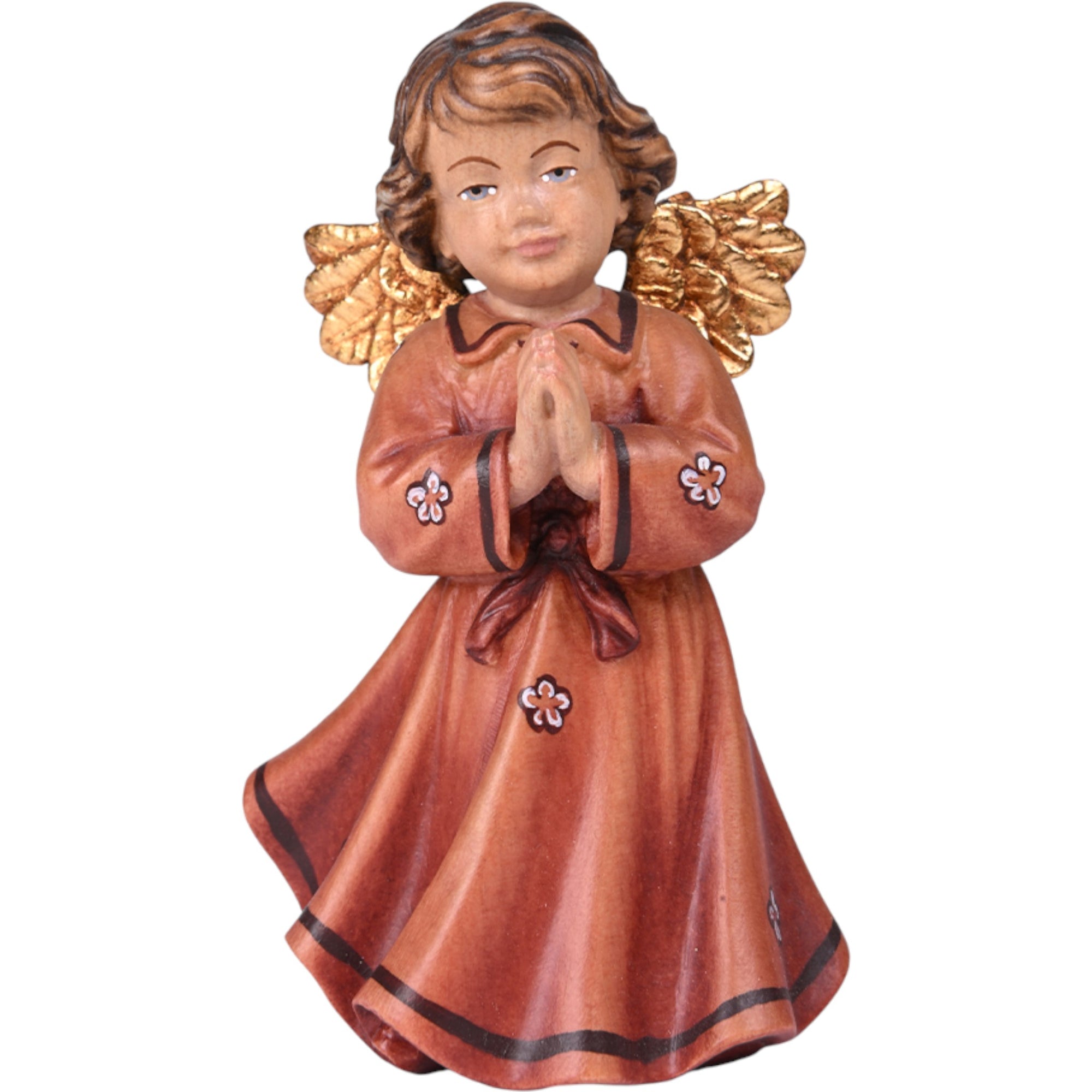 Red Praying Wooden Angel