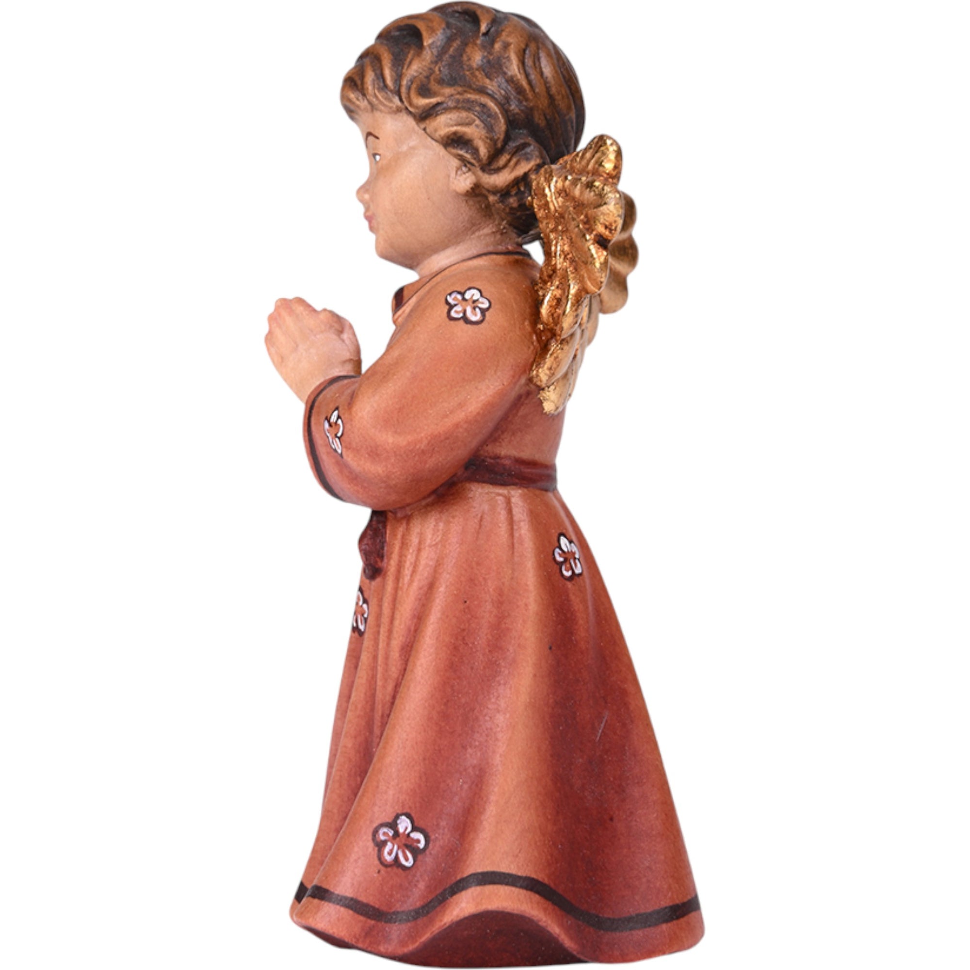 Red Praying Wooden Angel