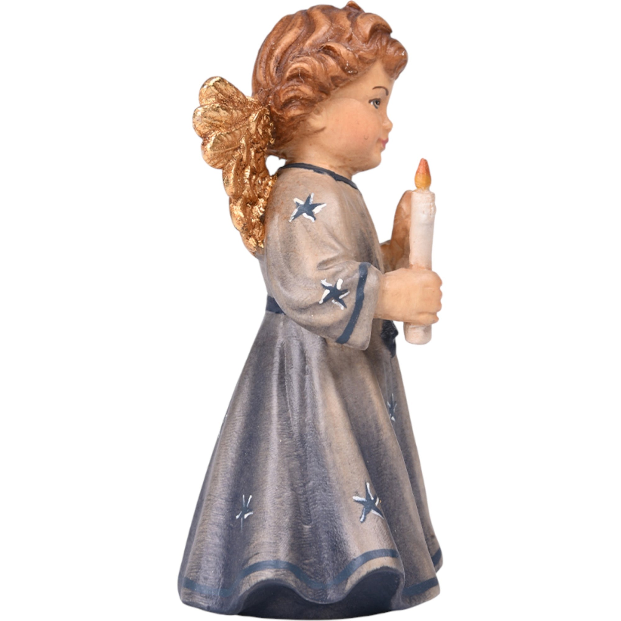 Angel with Candle carved in wood