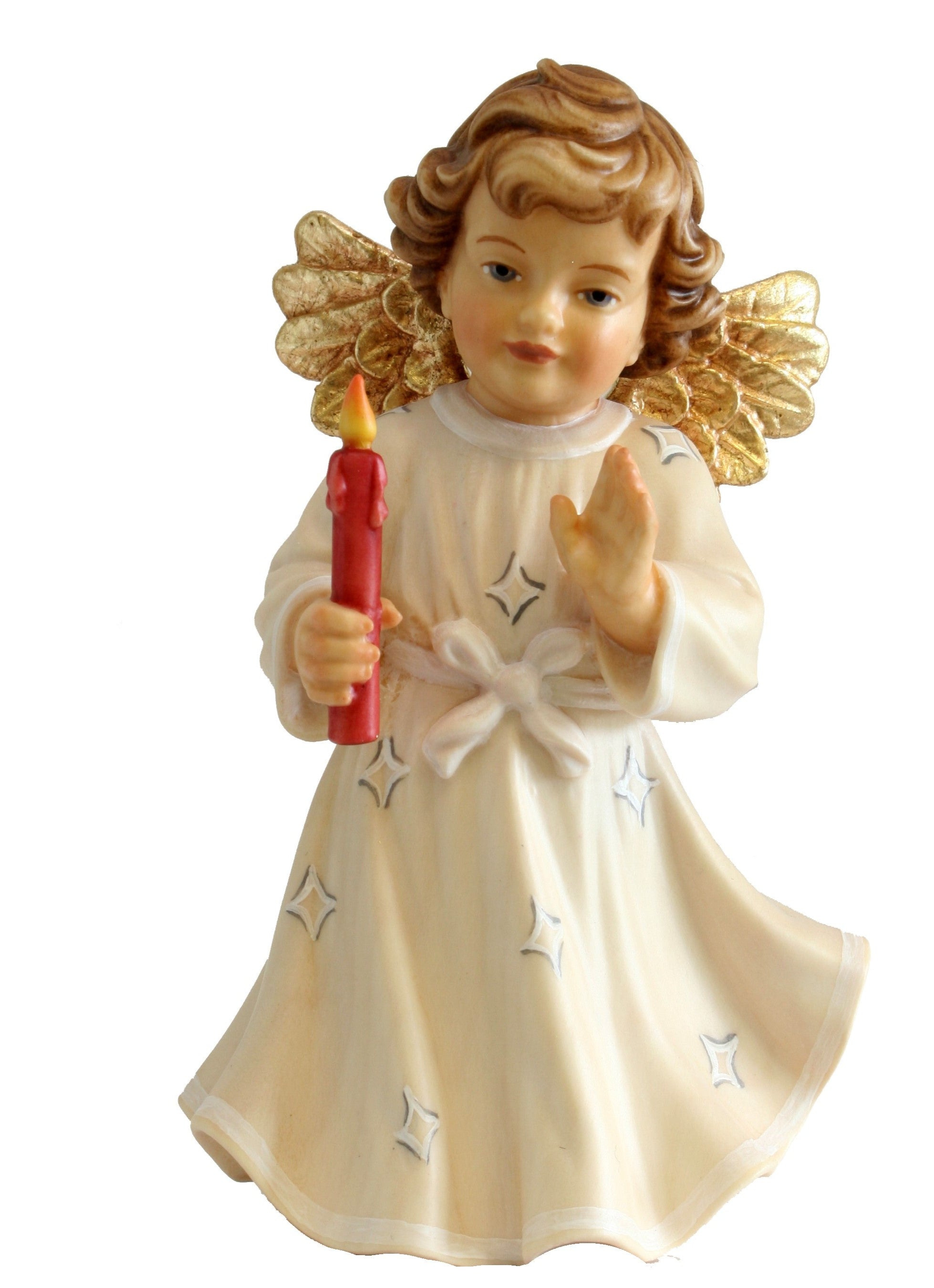 Angel with Candle wood carved