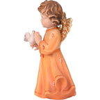 Ange avec colombe en bois sculpté