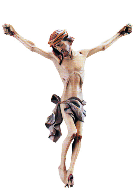 Christus Corpus aus Ahornholz - in Brauntönen lasiert