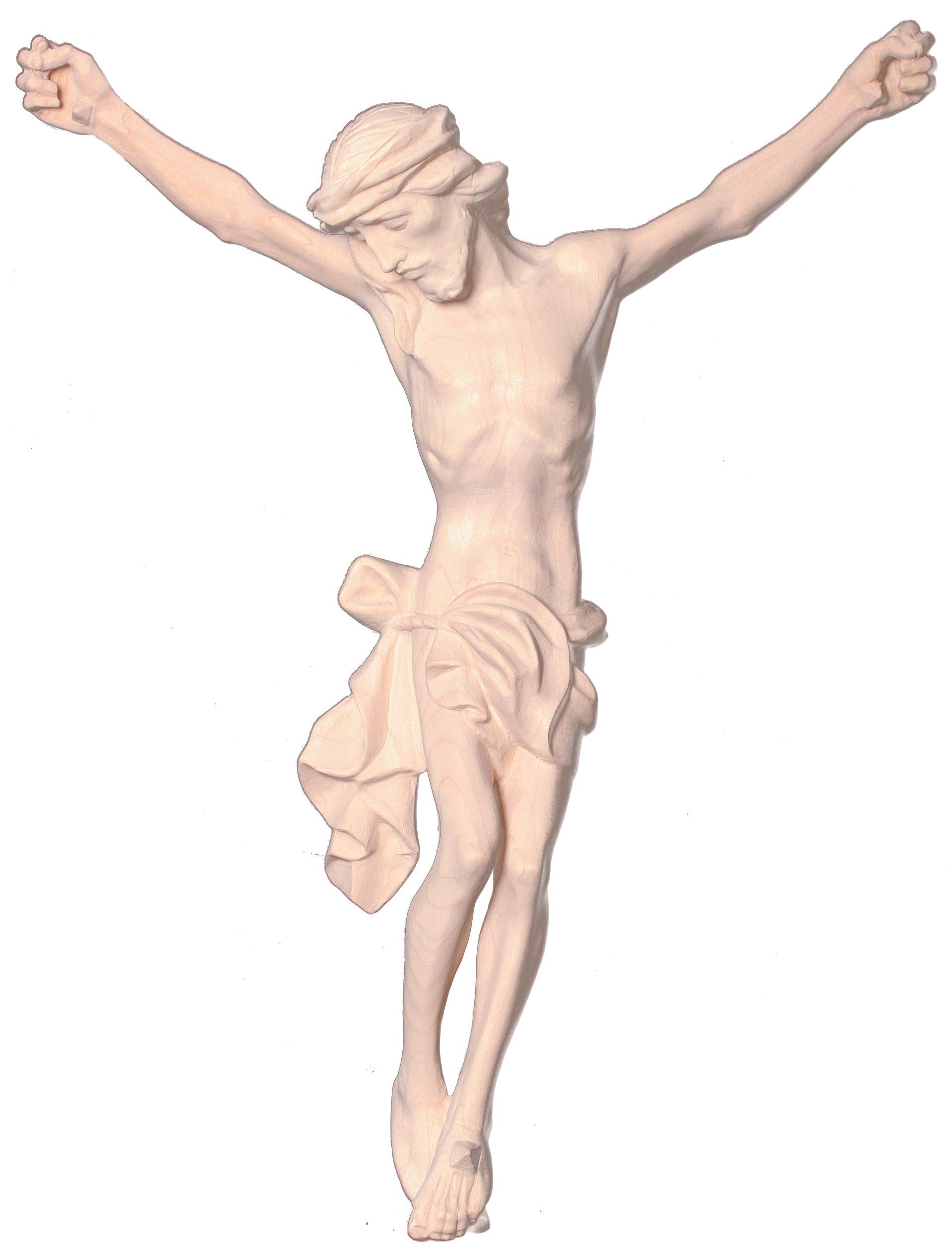 Christus Corpus aus Ahornholz - in Brauntönen lasiert