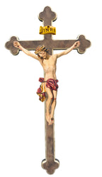 Corps du Christ sur croix baroque en bois
