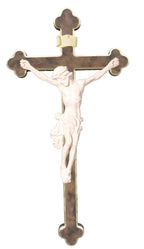 Corps du Christ sur croix baroque en bois