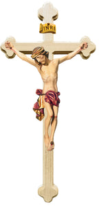 Christuskörper auf traditionellem Kreuz - in Brauntönen lasiert