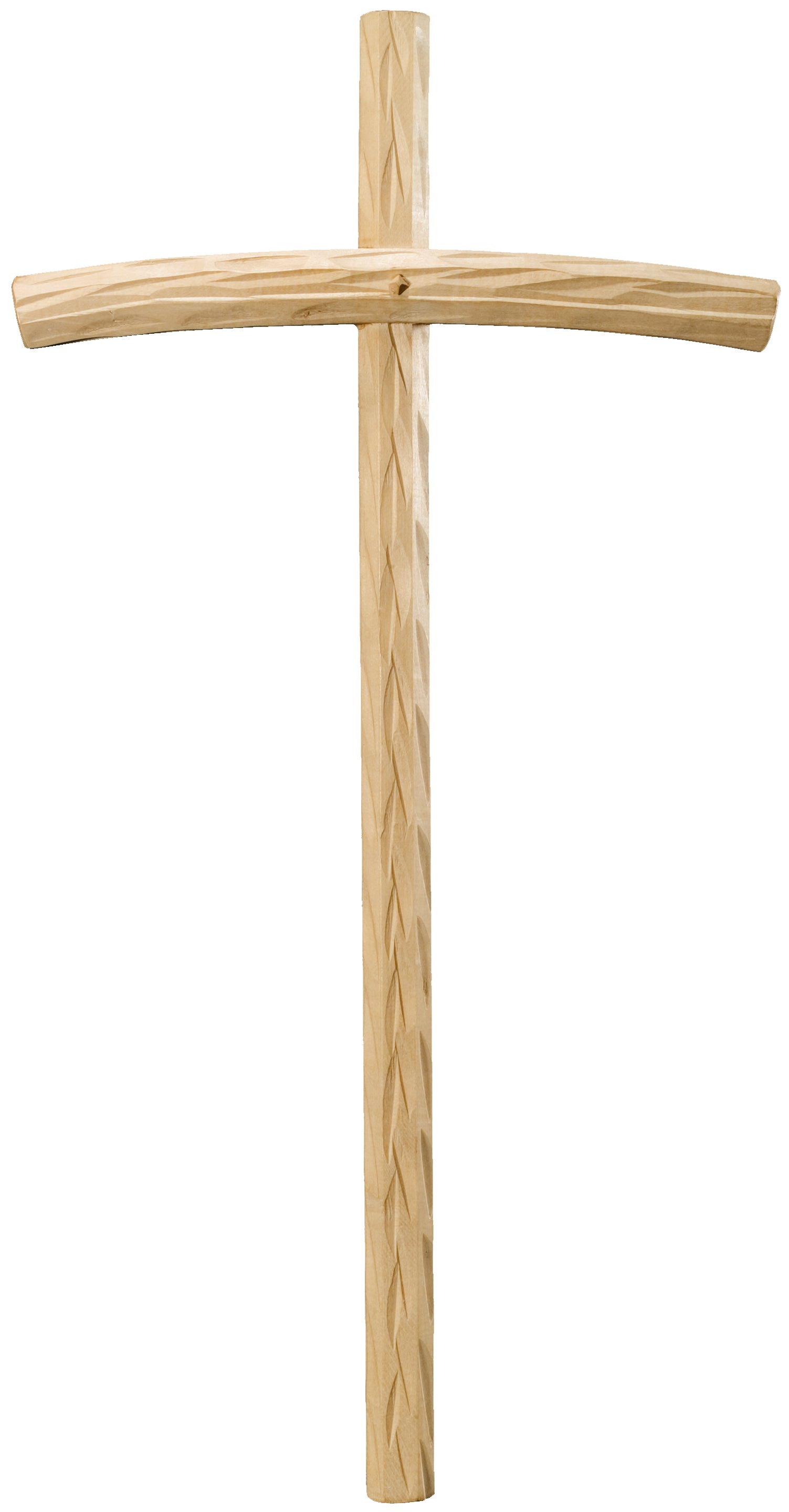Kreuz mit gebogenem Balken aus Linden Holz - Dunkelbraun gebeizt