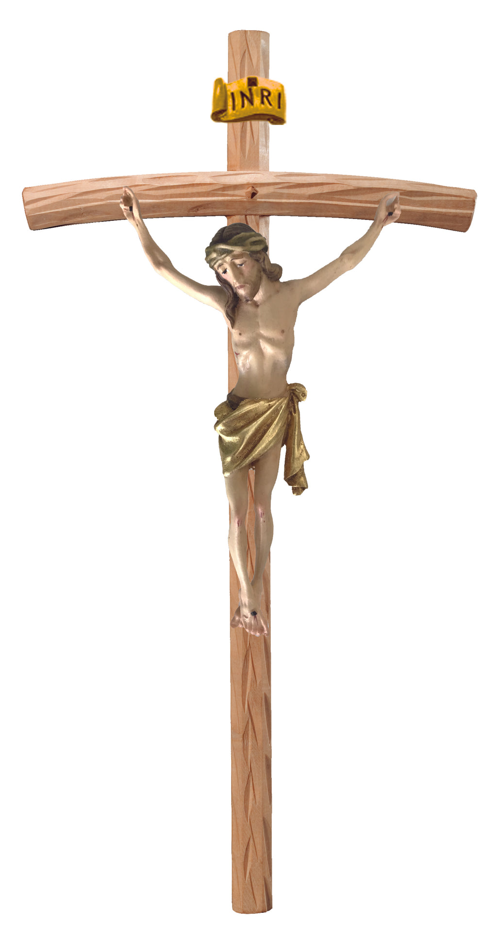 Corpus Christi sur croix courbe en bois