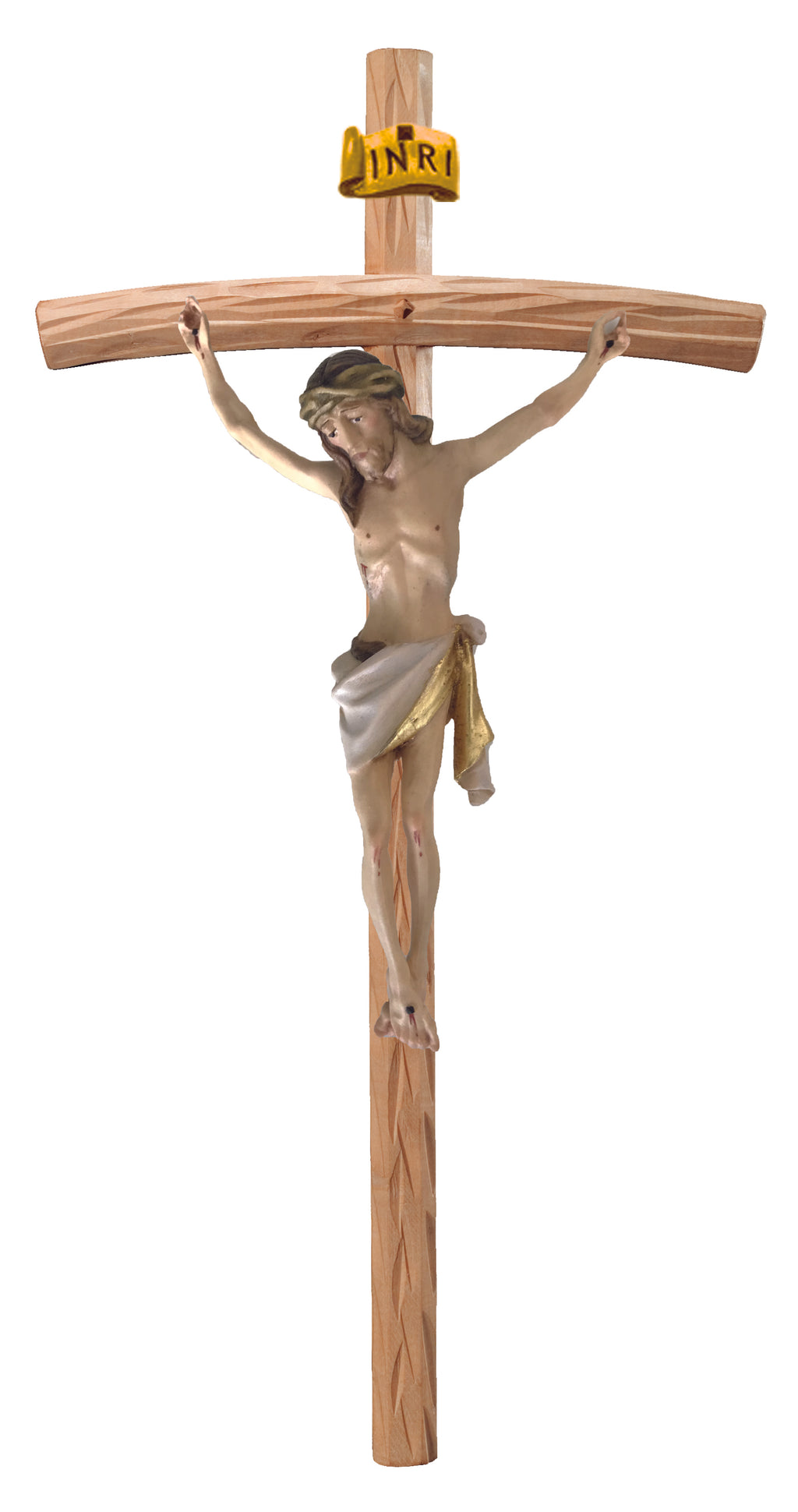 Corpus Christi sur croix courbe en bois