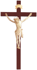 Crucifix avec croix droite en bois foncé