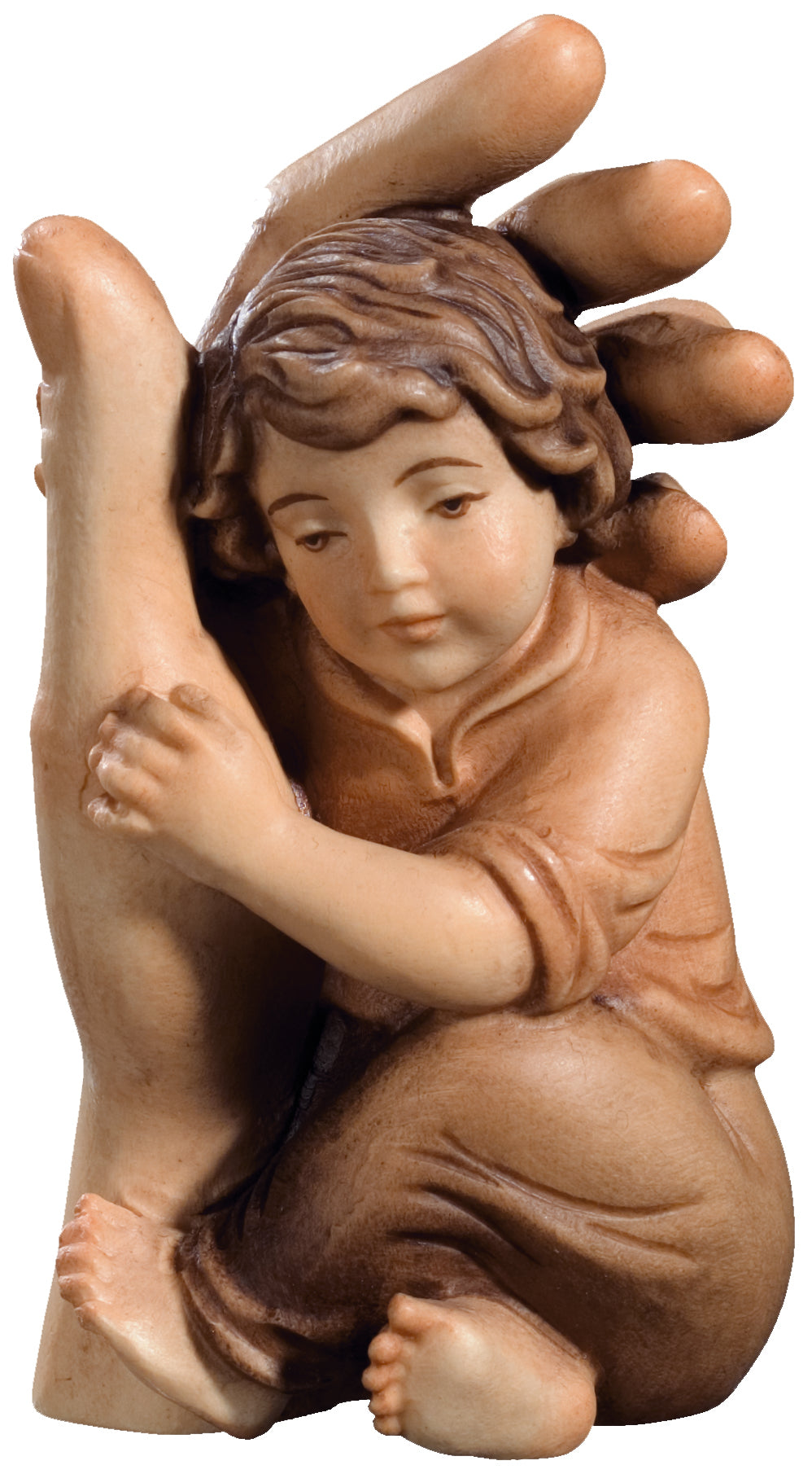 Ange gardien avec enfant et main protectrice