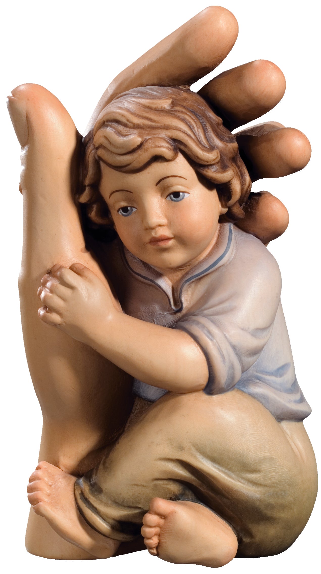 Ange gardien avec enfant et main protectrice